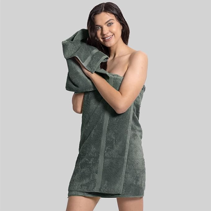 Chakir Turkish Linens 100% Cotton Premium Turkish Towels for Bathroom, 2 Large Bath Towels, 2 Hand Towels, 2 Washcloths (6-Piece Towel Set, Dark Gray)