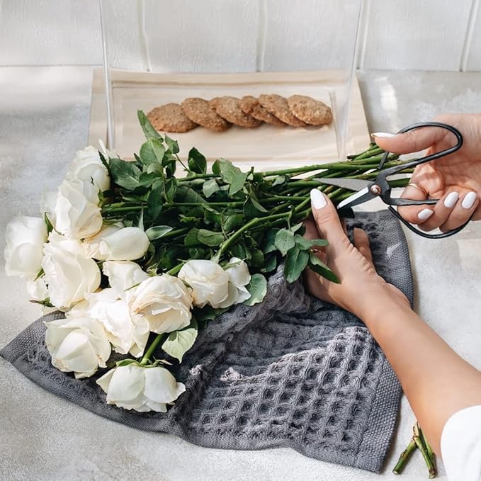 sea me at home Waffle Washcloths Set, 100% Turkish Cotton (Charcoal)