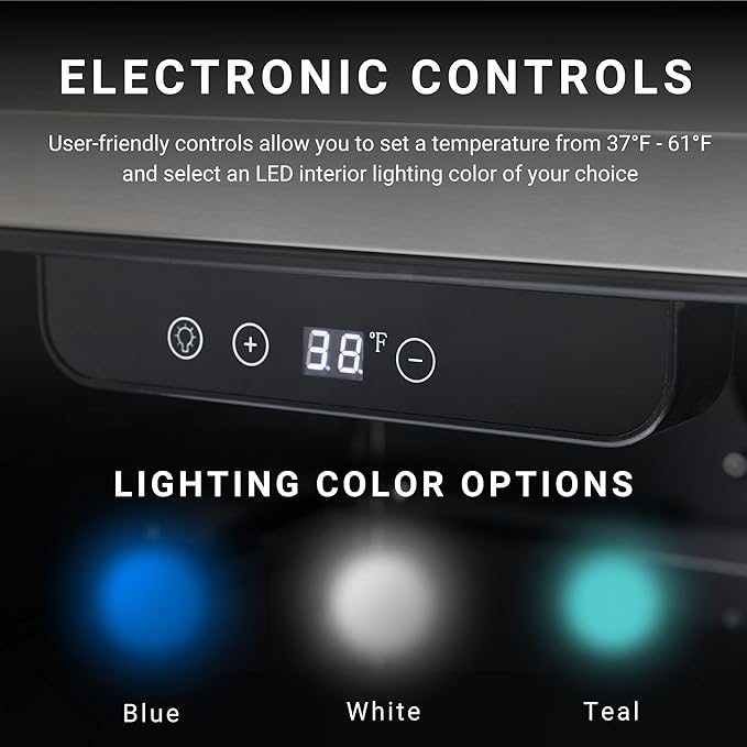 Marvel Northland Collection 24” Undercounter Refrigerator, 3 Adjustable Shelves, Stores up to 18 Bottles of Wine and 126 12-oz Cans, Indoor/Outdoor Rated