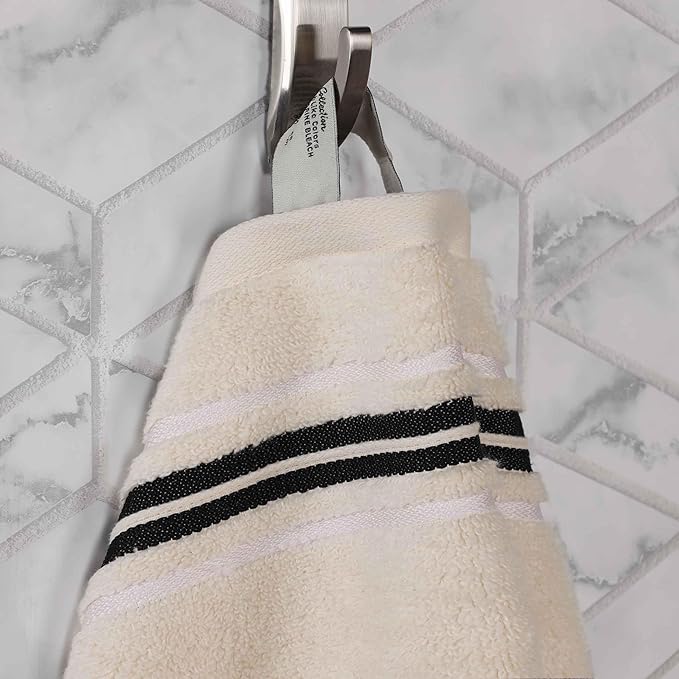 Superior Cotton 12 Piece Assorted Floral Towel Set, Includes 4 Bath, 4 Hand, 4 Washcloth/Face Towels, Quick Dry, Home Essentials, Shower, Spa, Luxury Plush Soft Absorbent Towels, Zero Twist, Ivory