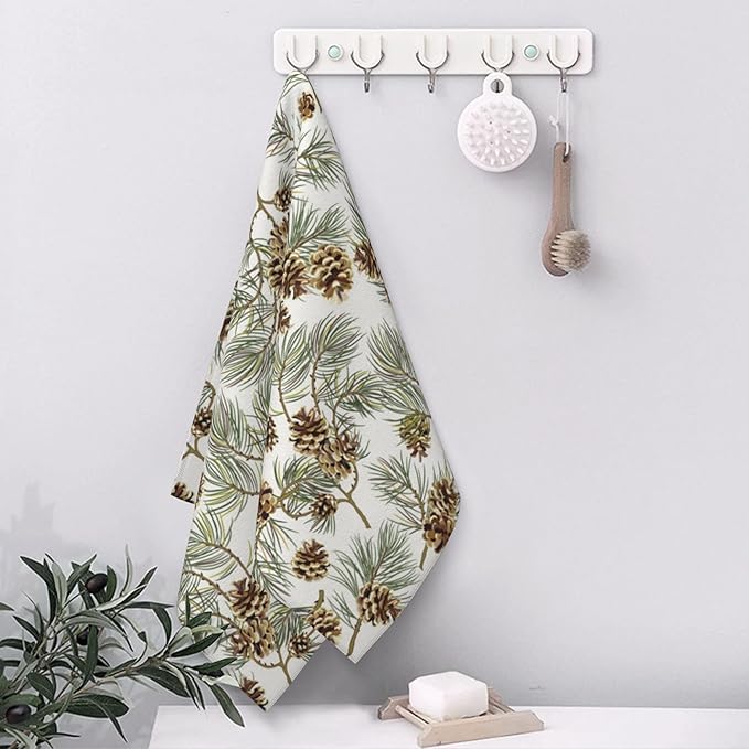 Pine Cones Hand Towel for Bathroom Set of 2 Hand Bath Towels Soft Absorbent Decorative Towels for Bathroom Kitchen Yoga Home Decor 14 x 28 in