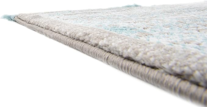 Unique Loom New Classical Collection Traditional Classic Intricate Design with Distressed Vintage Detail, Area Rug (4' 0 x 4' 0 Square, Blue/ Gray)