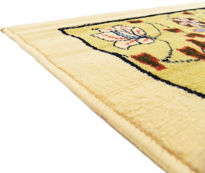 Unique Loom Espahan Collection Area Rug - Cape Cod (8'Square, Cream/ Black)