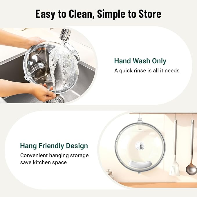 Microwave Splatter Cover with Water Steamer, Upgraded Microwave Cover for Food with Handle, Clear Plate Covers, Splatter Guard, Kitchen Essentials Gadgets, House Warming Gifts New Home, 10 Inch