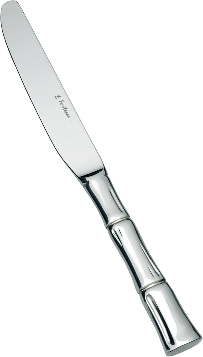 Fortessa Royal Pacific 18/10 Stainless Steel Flatware Solid Handle Table Knife, Set of 12, Silver