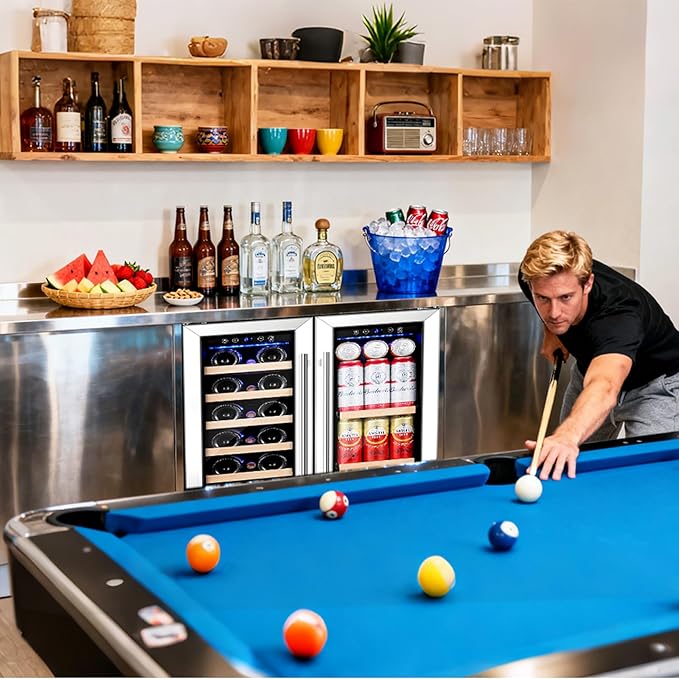 BODEGACOOLER Back Bar Cooler With 2 Glass Doors,30 Inch Under Counter Beverage Refrigerator,Large Capacity Commercial Wine and Beverage Refrigerator,LED Lighting Display Beer Wine Soda Drinks.