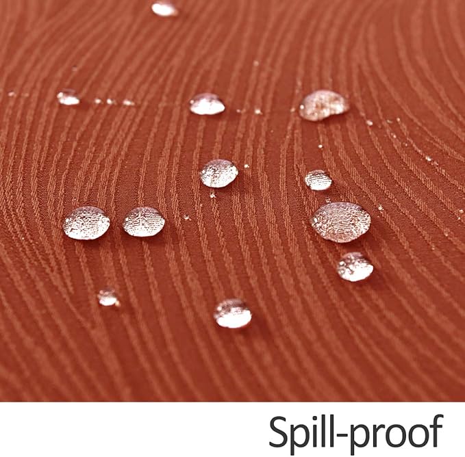 maxmill Jacquard Table Cloth Swirl Pattern Spillproof Wrinkle Resistant Halloween Decorative Fabric Tabletop Soft Dining Tablecloth for Fall Harvest Thanksgiving Dinner, Rectangle 52 x 70 Inch Rust