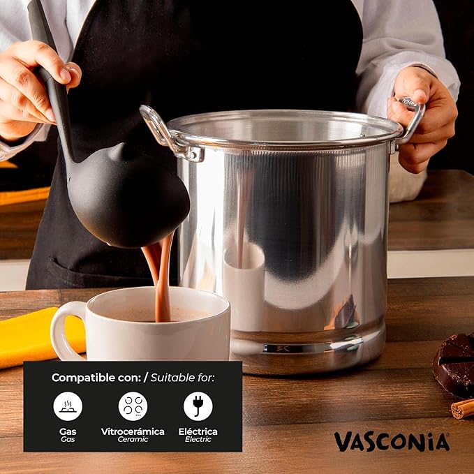 Vasconia 6-Quart Steamer Pot with Tray and Aluminum Lid - Aluminum Big Steamer for Tamales, Durable Stockpot with Heavy Duty Handles - for Boiling, Frying & Cooking Seafood Pasta Vegetables