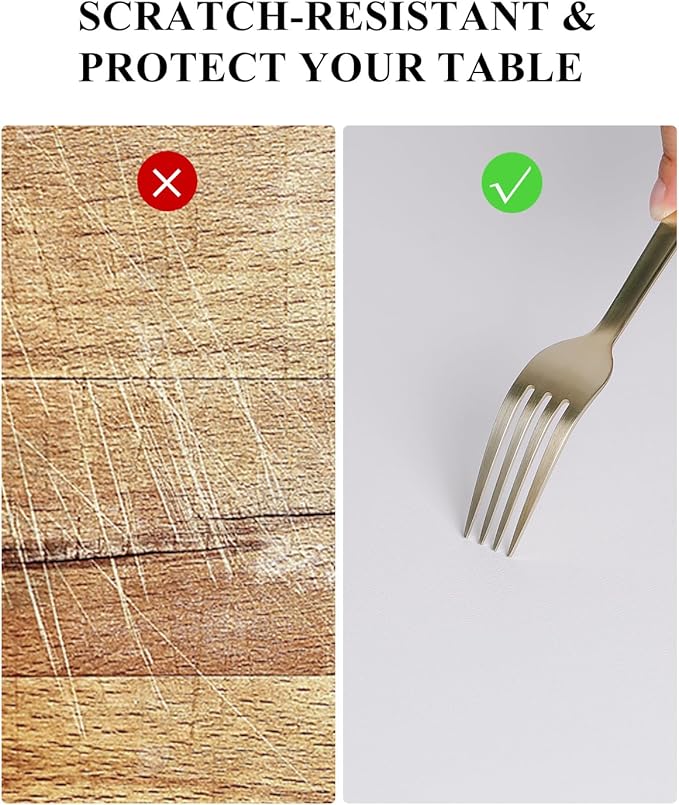 Pure White Plastic Table Cover Protector, 36" x 54" Waterproof Easy Flat PVC Desk Pad Mat, 1.5mm Thick Rectangle Vinyl Table Top Protector for Dining Room Table, Office, Dresser