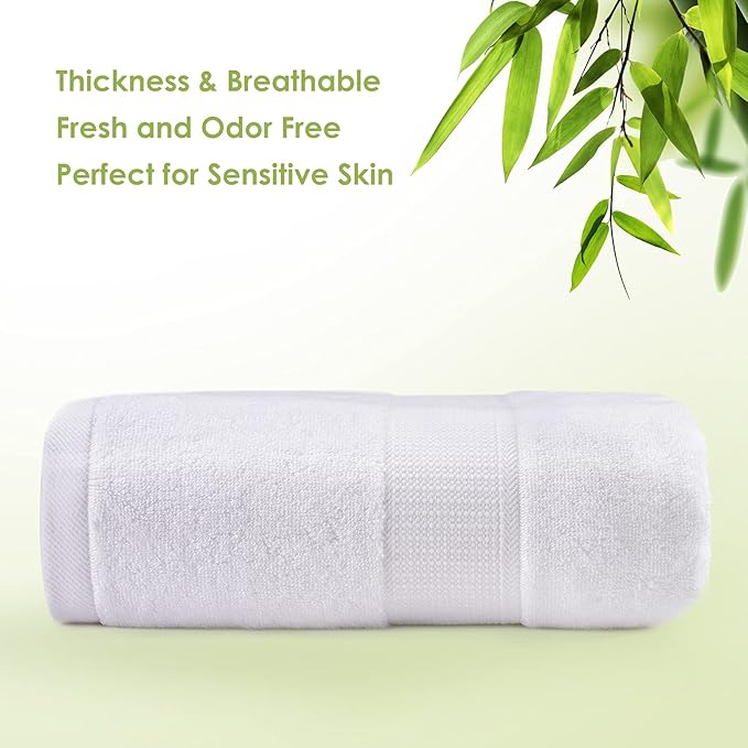 Large Bath Towels for Body, Sensitive,for Adult Kids Baby Luxury Hotel Spa Gym Super Soft Highly Absorbent Bathroom Towels 30" x 54",1 Pack White