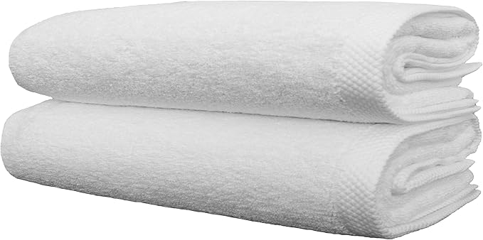 Classic Turkish Towels CTT - Premium Jumbo Bath Sheet 2 Pack, 100% Turkish Cotton, Absorbent & Ultra Comfy Bath Towel Sheets for Hotels & Spa | 35"x70" (White)