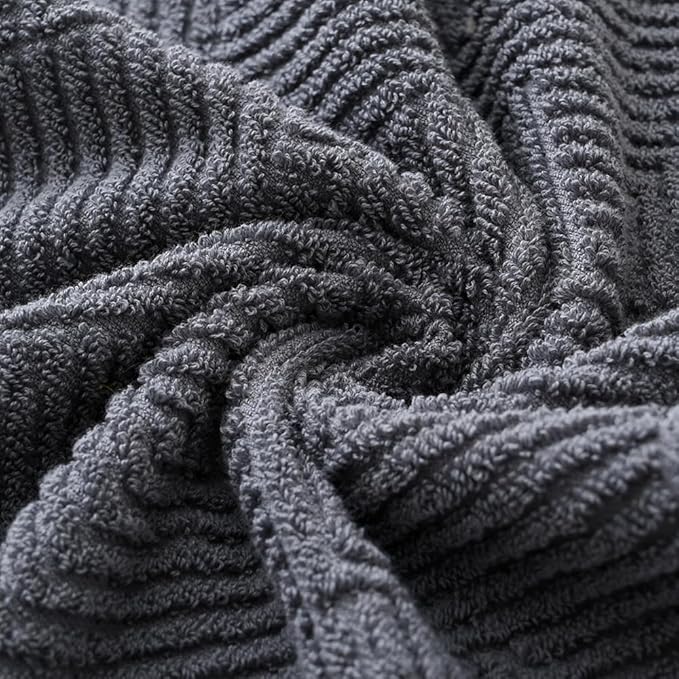 sense gnosis Chocolate Hand Towel Set of 2 Premium 100% Cotton Herringbone Striped Weave Ultra Soft Highly Absorbent Hand Towel for Bathroom 13 X 29 Inch