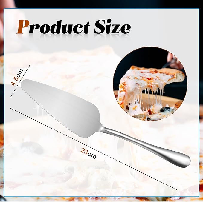 Baderke 50 Pcs Pie Server Pizza Server Spatula Stainless Steel Cake Pie Pastry Professional Utensil for Pizza Dessert Cheese Cutting, 9 Inches, Silver