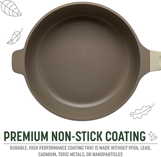 Goodful All-in-One Pan, Multilayer Nonstick, High-Performance Cast Construction, Multipurpose Design Replaces Multiple Pots and Pans, Dishwasher Safe Cookware, 11-Inch, 4.4-Quart Capacity, Linen