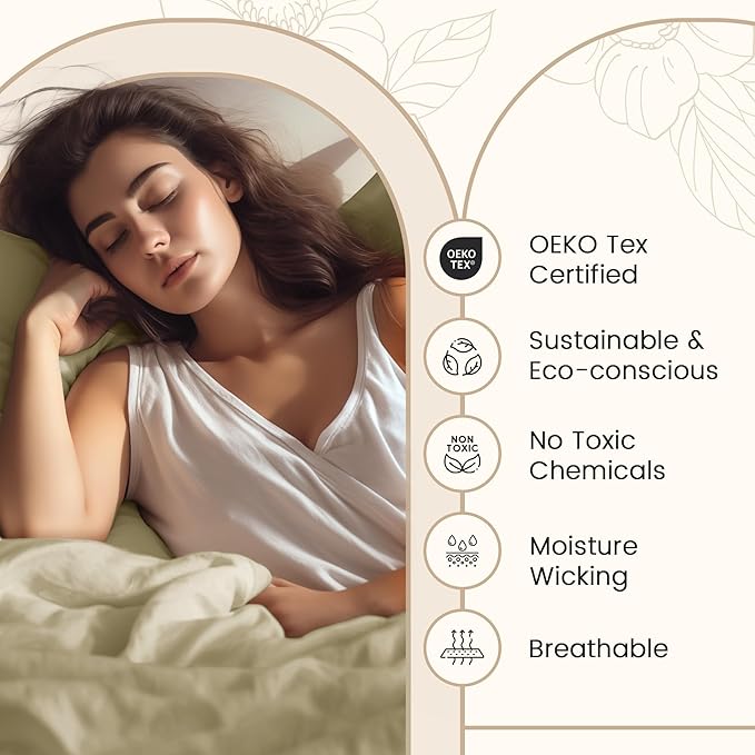 Bed Sheets King Size Sheets Set, 800 Thread Count King Size Bedding Sheets & Pillowcases, Soft & Comfy Thick Cotton 15" Deep Pocket Breathable Bed Sheet, No Pill & Shrink, Machine Washable- Linen