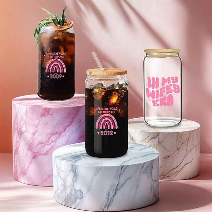 Making the World Better Since 2012" Pink Tumbler, 13th Birthday Gift for Girls, 16oz Inspirational Iced Coffee & Juice Cup, Fun Teen Gift with Positive Message