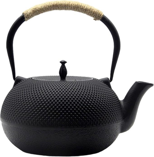 Big Cast Iron Teapot, Japanese Tetsubin Tea Kettle for Stovetop Safe, Cast Iron Tea Pot with Stainless Steel Infuser for Loose Tea and Enameled Interior(1800ml/60.9oz)