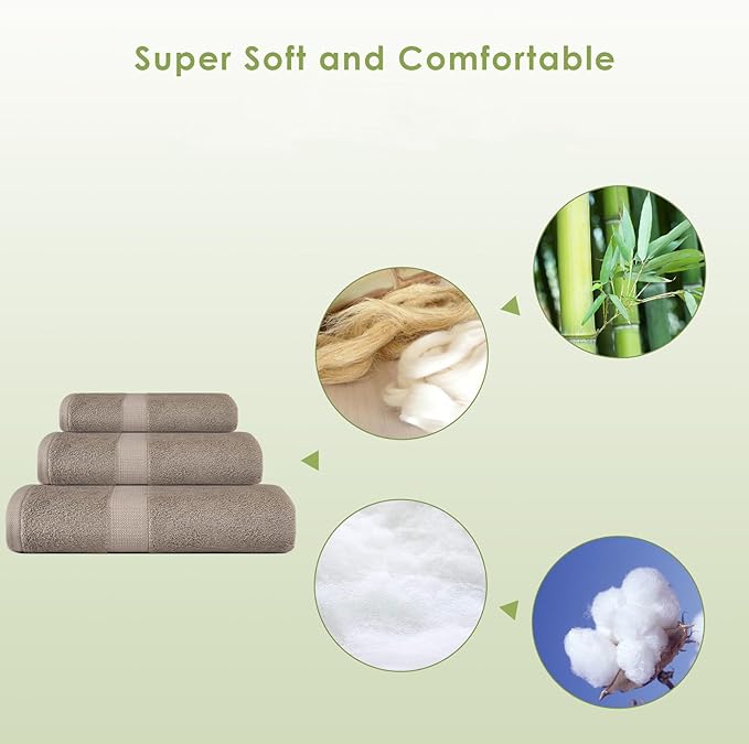 3PC Bathroom Towel Set for Face and Body, Sensitive Skin Lavender Purple Luxury Towels Set for Adult Students Kids Baby, Super Soft Highly Absorbent Towels Set for Bathroom 3 PC