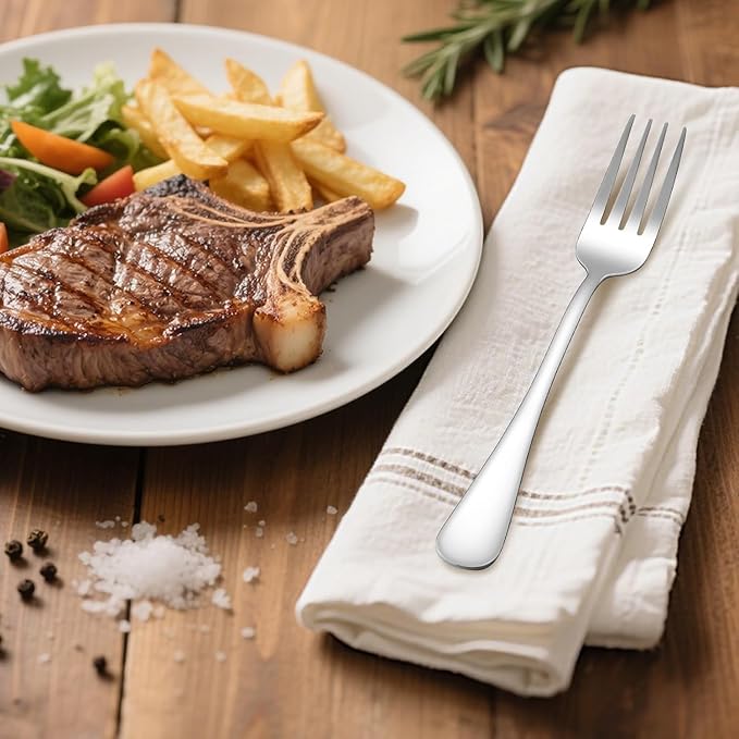 Dinner Forks Set 24 Pcs, Food Grade Stainless Steel Silverware Table Forks, Metal Flatware Forks 8 Inches,Mirror Finish & Dishwasher Safe,Use for Home,Kitchen or Restaurant