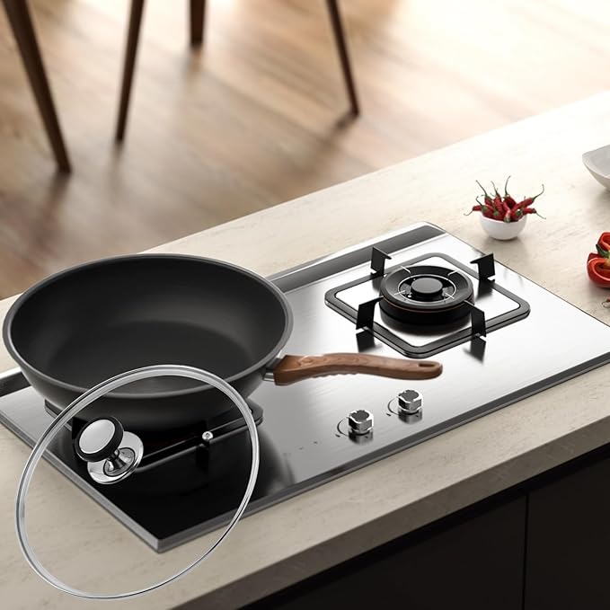 Woogim Universal Glass Lid 12 Inch Easy-Grip Silicone Handle 4mm Thickened Tempered Glass Sealing Cover,Dishwasher and Oven Safe,Fits Frying Pans, Casseroles & Skillets for Home Kitchen