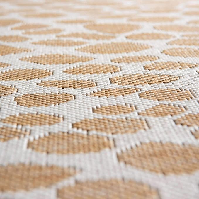 Unique Loom Outdoor Collection Area Rug - Cape Town (4' 1' Round, Dark Beige/ Ivory)