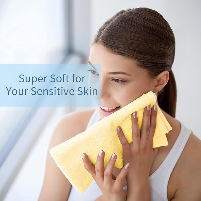 12 Pack Microfiber Coral Fleece Washcloths, Ultra Absorbent and Soft Face Towel, 12" X 11", Perfect Wash Cloths for Bathroom, Gym, Travel, Spa and Makeup