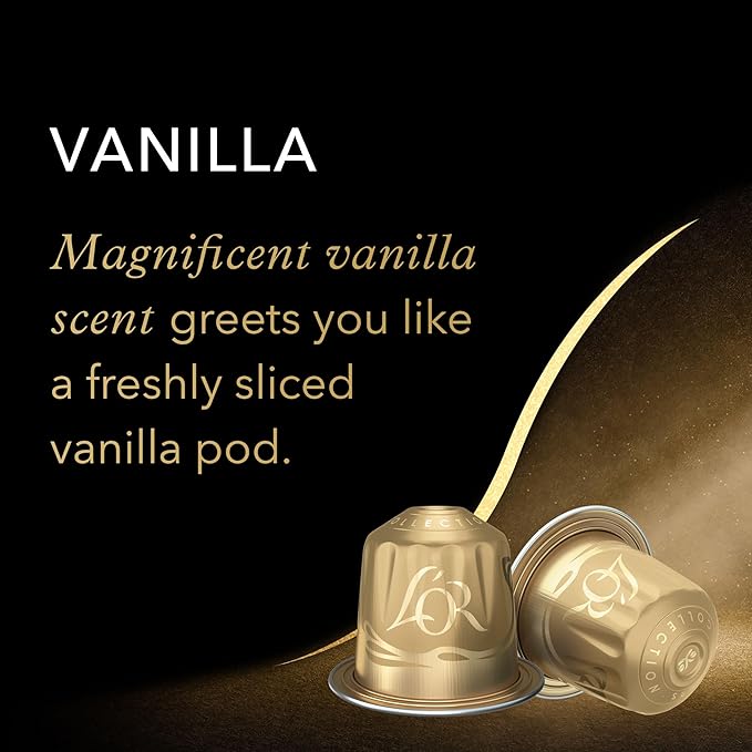 L'OR Espresso Capsules, 10 Count Vanilla, Single-Serve Aluminum Coffee Capsules Compatible with the L'OR BARISTA System & *Nespresso Original Machines, 10 Count (Pack of 1)