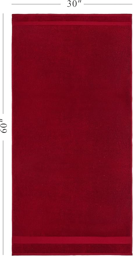 Ozdilek 6-Piece Bath Towel Set, 2 Bath, 2 Hand, 2 Wash, 100% Cotton Turkish Towels, 2 Bath Towels (30x60/550 GSM), 2 Hand Towels (16x30/575 GSM), 2 Washcloths (13x13/600 GSM) (Brick Red)