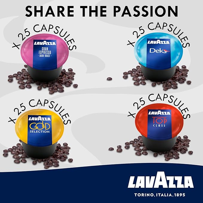 Lavazza Blue Coffee Capsules Variety Pack – 100 Count – Includes Decaf Dek, Gran Espresso, Top Class & Gold Selection – Compatible with Lavazza LB Machines Only