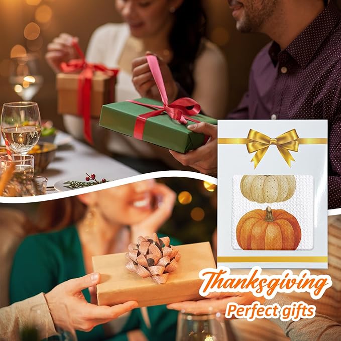 Fall Pumpkin Hand Towels for Kitchen Decor and Tea Dish Towel,1PCS Fall Thanksgiving Day Dishcloths,Farmhouse Fall Pumpkin Decor for Bathroom,Anthropology Autumn Gifts for Women - B07