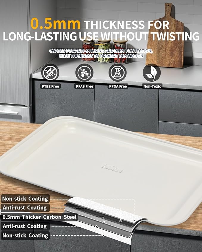 Nonstick Baking Pans Set, 19 PCS Stackable Bakeware Sets, Oven Pan Set Includes Baking Tray, Cookie Sheet, Cake Pans, Loaf Pan, Muffin Pan, Silicone Cups