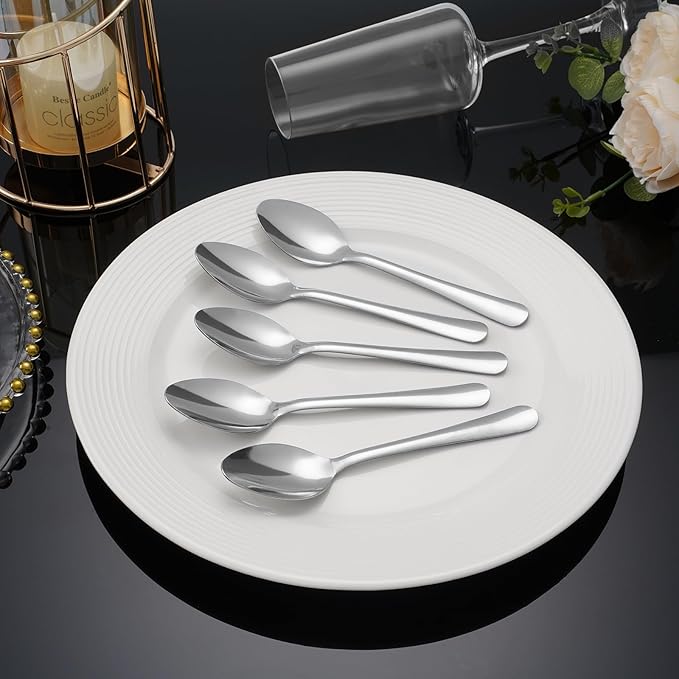 36 PCS Dinner Spoons Set - Windsor Stainless Steel Dinner Spoon 7.1 Inch with Dishwasher Safe Dessert Spoons,Metal Dessert Spoon, Silverware for Home,Kitchen or Restaurant