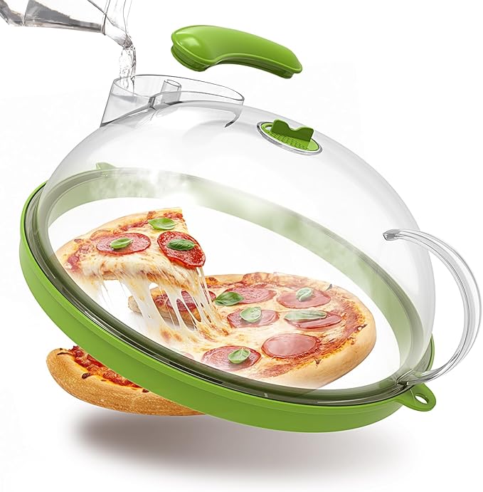 Microwave Splatter Cover with Water Steamer, Upgraded Microwave Cover for Food with Handle, Clear Plate Covers, Splatter Guard, Kitchen Essentials Gadgets, House Warming Gifts New Home, 10 Inch