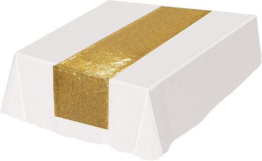 Beistle Sequined Gold Table Runner