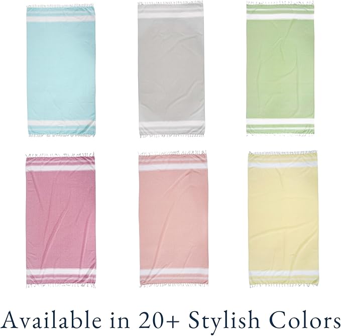 LANE LINEN Turkish Towels Set of 6, Beach Towels Oversized, Pre-Washed Pool Towel, Extra Large Beach Towel, Sandproof Beach Towel, Absorbent Travel Towel,39"x71" - Beach Party