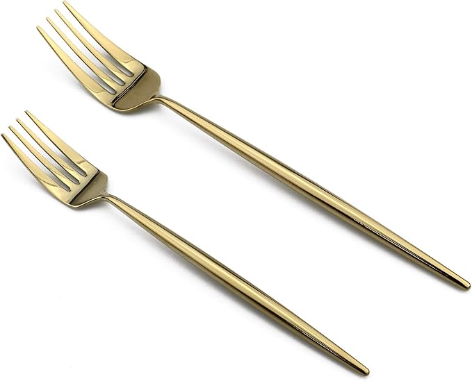 5-Pieces 18/10 Stainless Steel Silverware Set, Colorful Mirror Polishing Gold Flatware Set, Kitchen Knife Fork Spoon Utensils, Service for 1