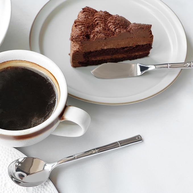 Flatware Serving Set Silverware Set Stainless Steel Cutlery Set Bamboo Pattern Mirror Finished 45 Pieces Party Event Use Wedding Housewarming Gift Service for 8