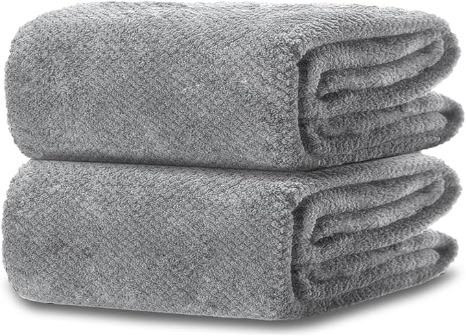 2 Piece Hand Towels Set Set 16x31 Inches,Soft Bath Sheet Towels Highly Absorbent Quick Dry Towels Set for Bathroom Hotel Spa Gray