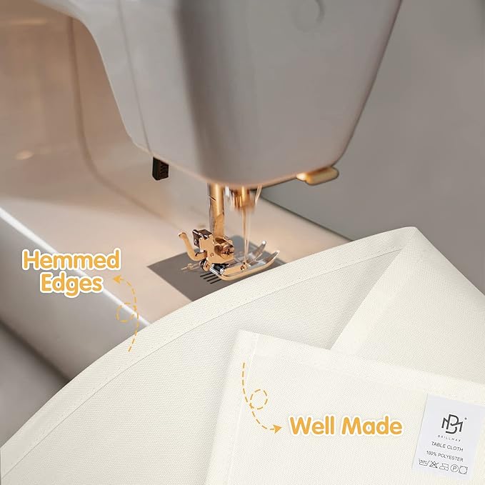 BRILLMAX 10 Pack Ivory Tablecloths for 8 Foot Rectangle Tables 60 x 126 Inch - 8ft Rectangular Bulk Linen Polyester Fabric Washable Cloth Cover for Wedding Reception Banquet Birthday Party