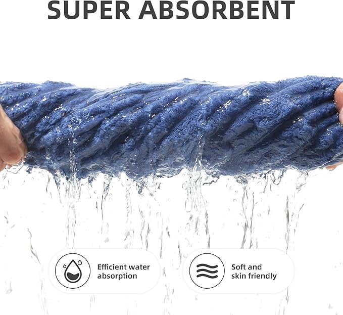 30X60 Inches Regular Bath Towels Sets of 6 for Bathroom Super Soft Quick Dry 2 Bath Towels 2 Hand Towels 2 Washcloth Towels Microfiber Shower (Light Blue, 6 Piece)