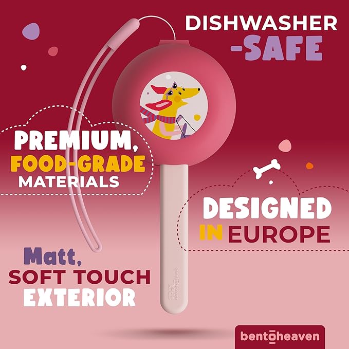 Bentoheaven Kids Travel Utensils with Case, Food-Grade Stainless Steel & BPA-Free Plastic, Travel Kid Cutlery Set, Dishwasher Safe Fork, Spoon & Case, Reusable Flatware, Silverware for Kids(Dachshund)