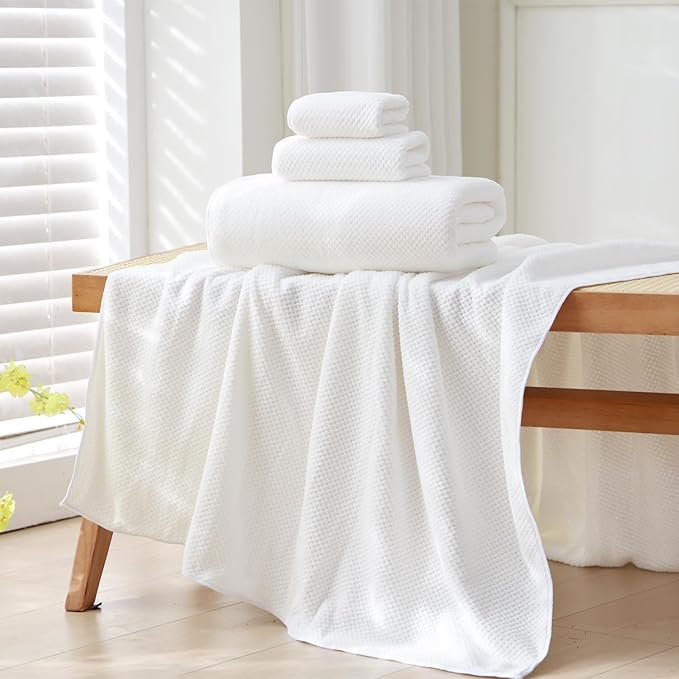 40x80 Inches Bath Sheets Towels for Adults Oversized Bath Towels Extra Large Luxury Super Soft Absorbent Quick Dry Microfiber (White, 2PCS)