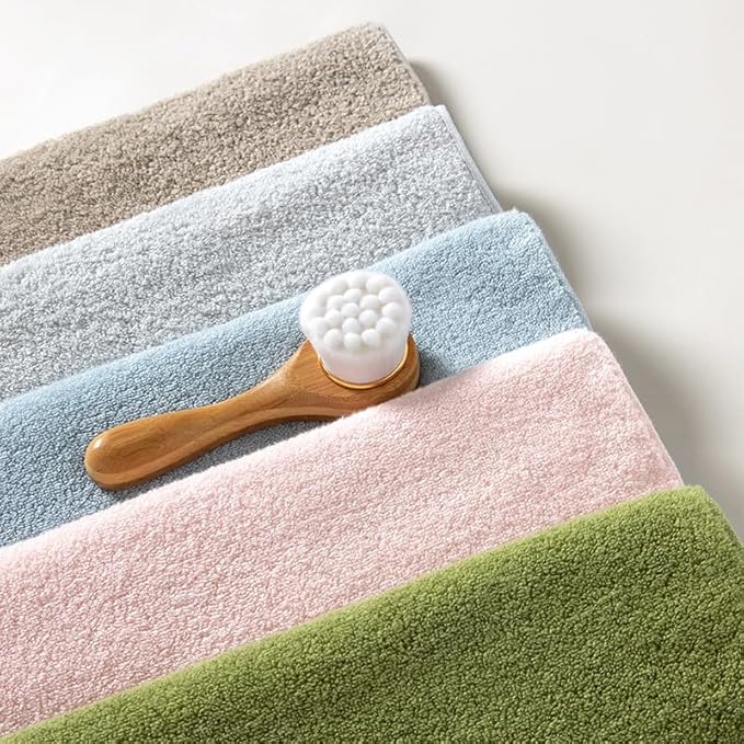 Vie Triomphe Facial Towels Washcloth (4 Pieces Plain and Elegant Face Towel Pro) Luxury Hand Towels for Bathroom,100% Cotton Quick Dry Absorbent Soft Hand Towel Set 13.38 * 31.49 Inch Wash Clothes