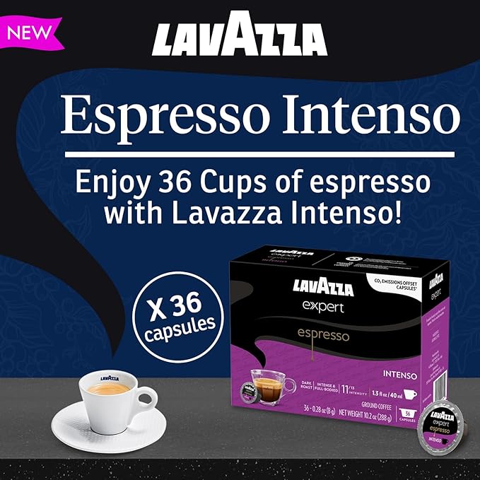 Lavazza Expert Coffee Pods Variety Pack – 72 Count (36 Each) – Includes Aroma Più Espresso & Gusto Intenso Double Shot Capsules – Keto-Friendly, Bold Italian Flavor – Compatible with All Lavazza LB Machines