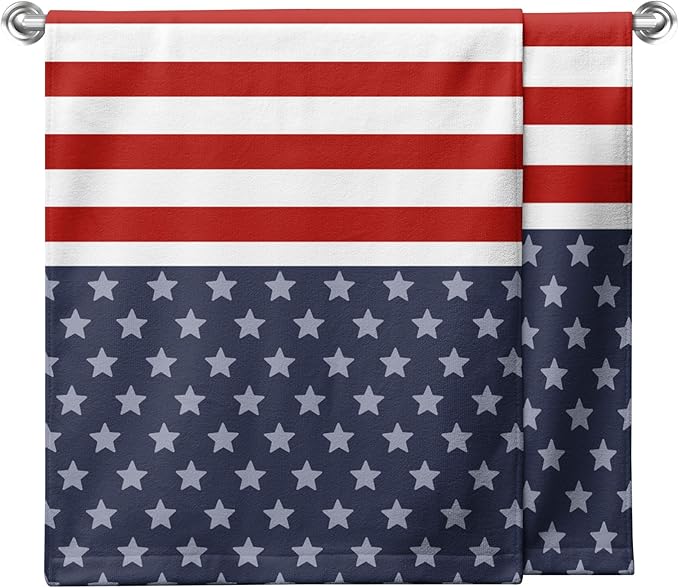 4th of July Patriotic Kitchen Dish Towels American Flag Independence Day Hand Towel Tea Towels Soft Decorative Bathroom Hand Towel for Home Kitchen Decor 14.4 x 28.3 Inch