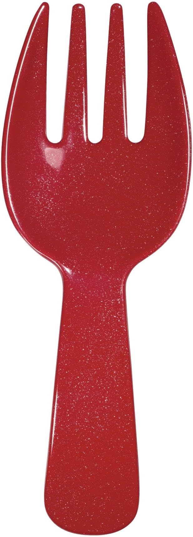 UPware Twinkle Dust Melamine Salad Servers, Serving Utensil Set, Includes Serving Fork and Spoon for Tossing Salad, Pasta, Christmas Decorations, Red, 10.75 Inch, Set of 2