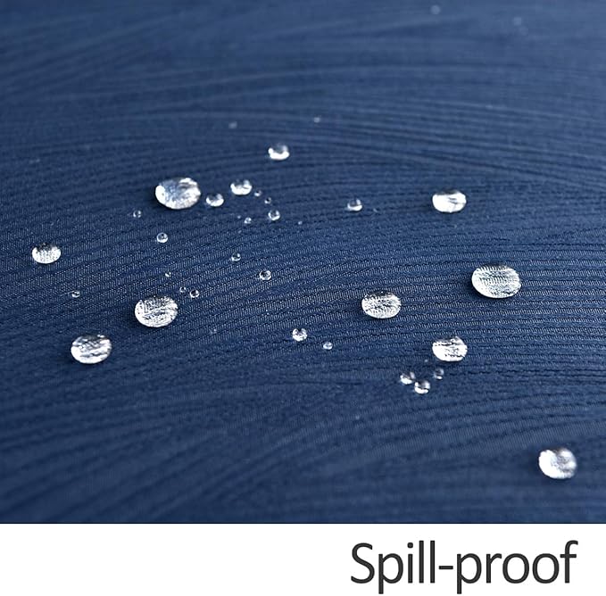 maxmill Jacquard Tablecloth Swirl Design Water Resistance Antiwrinkle Heavy Weight Soft Table Cloth for Buffet Banquet Parties Event Holiday Dinner Rectangle 60 x 84 Inch Navy Blue