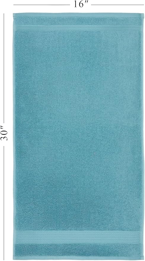 Ozdilek 6-Piece Bath Towel Set, 2 Bath, 2 Hand, 2 Wash, 100% Cotton Turkish Towels, 2 Bath Towels (30x60/550 GSM), 2 Hand Towels (16x30/575 GSM), 2 Washcloths (13x13/600 GSM) (Milky Blue)