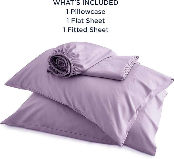 Bedsure Full Size Bed Sheets, Cooling Sheets, Rayon Derived from Bamboo, Breathable & Soft, Deep Pocket Up to 16 Inches, Hotel Luxury Silky Bedding for Hot Sleepers, Lilac
