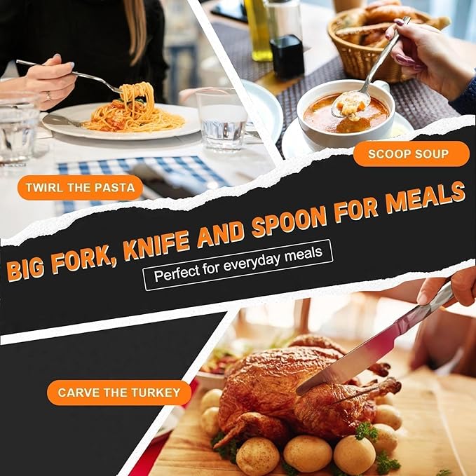 SSGP Silverware Set for 6, 30 Piece Heavy Duty Stainless Steel Serving Flatware Utensils Set, Mirror Finish, Elegant & Durable, Modern Design Dishwasher Safe Cutlery Set for Home Wedding Housewarming